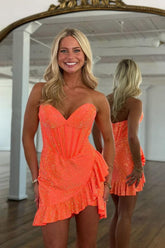 Suzhoufashion Bodycon Sweetheart Satin Homecoming Dress with Beading