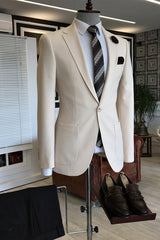 Champagne Two Piece Notched Lapel Prom Suit