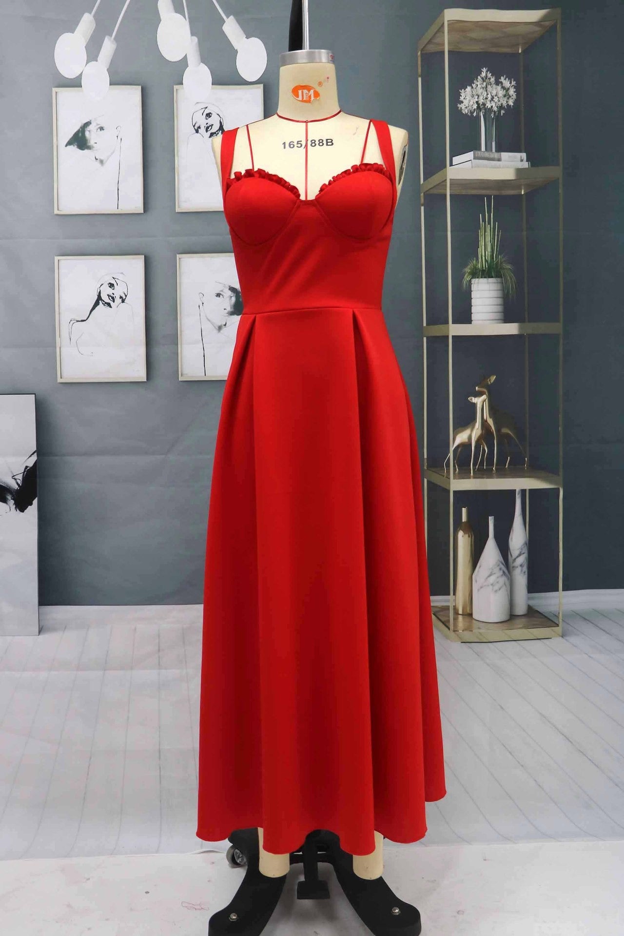 Charming Sleveless Red Homecoming Dress Sweetheart Evening Party Dress