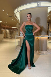 Chic Spaghetti-Straps Sleeveless Long prom Dresses Sequins