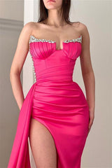 Classy Sleeveless Sequins Split Evening Dresses