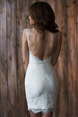 Crystals Overskirt Tulle V-neck Detachable Bridal Dresses Cap Sleeve Belt Wedding Dresses