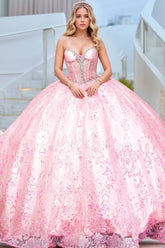 Cute & Modern Ball Gown Sweetheart Neck Sleeveless Beaded Sequins Appliques Pink Tulle Quinceanera Dress Birthday Party Dress For Sweet 16