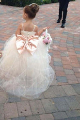 Cute Spaghetti Strap Flower Girl Dress Cute Empire Tulle Wedding Dress BO8553