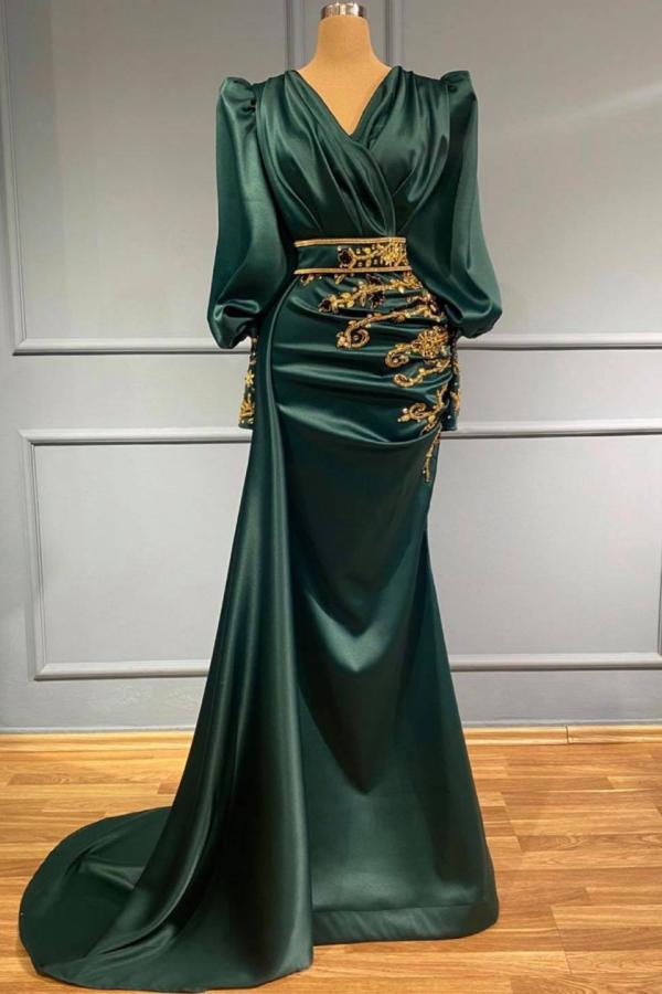 Dark Green Evening Dresses Long Prom Dresses with Sleeves | Suzhoufashion suzhoufashion Dark Green Evening Dresses Long Prom Dresses with Sleeves | Suzhoufashion suzhoufashion