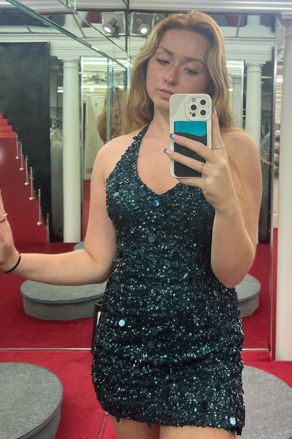 Dark Green Homecoming Dress Halter Open Back Bodycon Prom Dress With Sequin Suzhoufashion Dark Green Homecoming Dress Halter Open Back Bodycon Prom Dress With Sequin Suzhoufashion