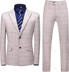 Dusty Pink Peaked Lapel 2 Piece Fancy Business Suit