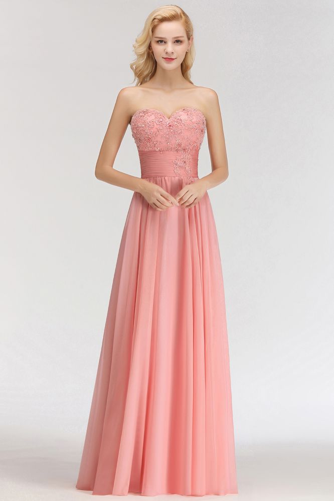 Elegant Sweetheart Elegant Appliques Bridesmaid Dresses Ruffle Chiffon