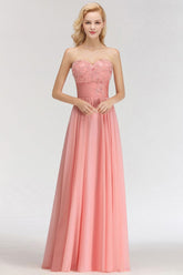 Elegant Sweetheart Elegant Appliques Bridesmaid Dresses Ruffle Chiffon