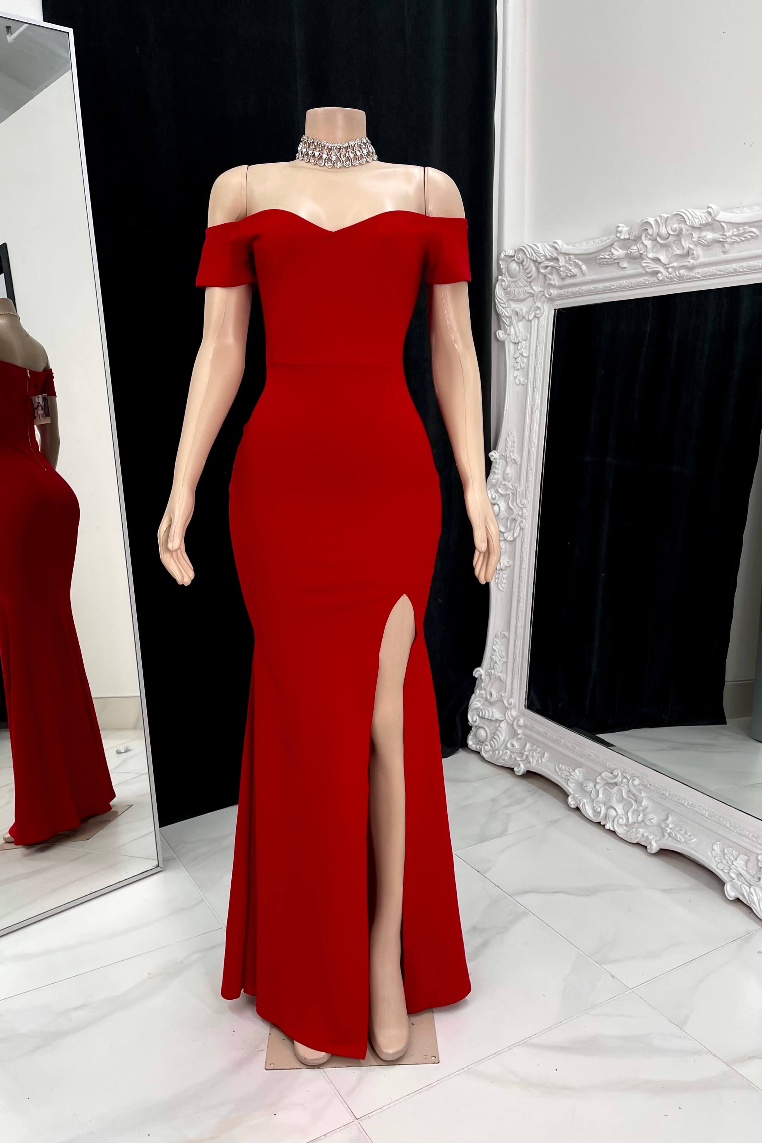 Elegant Sweetheart Off-The-Shoulder Split Front Mermaid Prom Dress