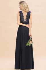 Fabulous Sleeveless Elegant Lace Appliques Long Bridesmaid Dress