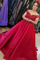 Fabulous V-Neck Cap Sleeves Long Bridal Dress