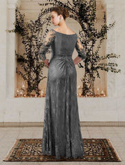 Long A Line Gown with Jewel Neckline for the Mother of the Bride