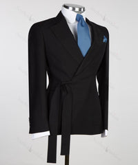 Formal Black Notched Lapel 2 Piece Prom Suit