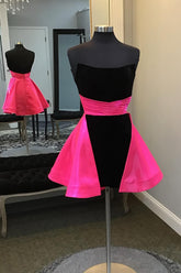 Fuchsia Homecoming Dresses And Black Homecoming Dresses Sweetheart A Line Prom Dress