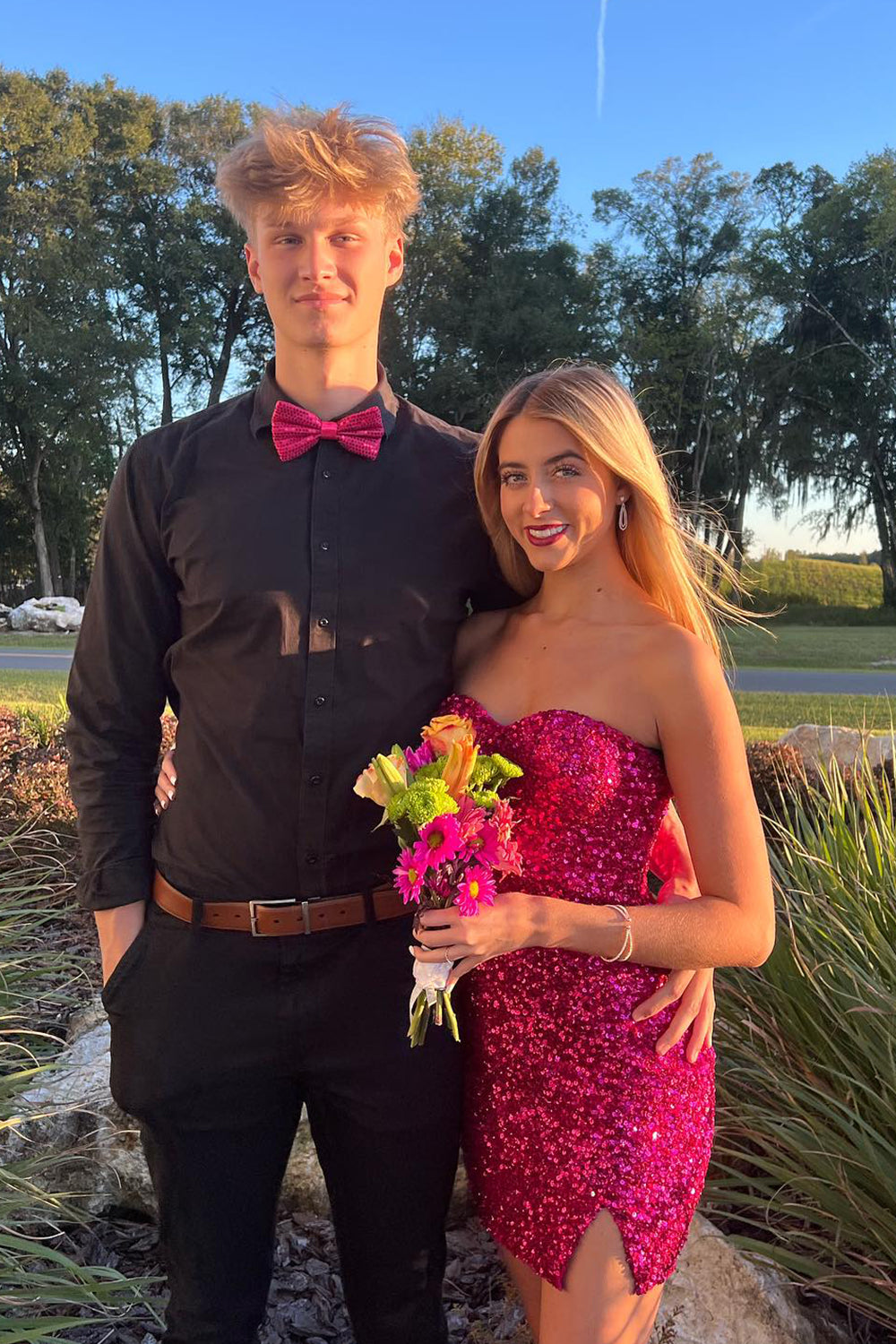 Fuchsia Homecoming Dresses Sweetheart Tight Short Cocktail Dresses