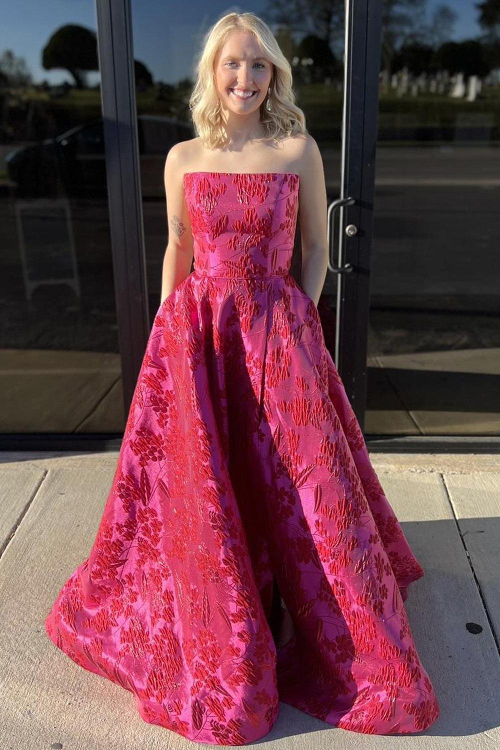Suzhoufashion Fuchsia Prom Dress Floral Embroidered A-Line Long Formal Dress suzhoufashion Suzhoufashion Fuchsia Prom Dress Floral Embroidered A-Line Long Formal Dress suzhoufashion