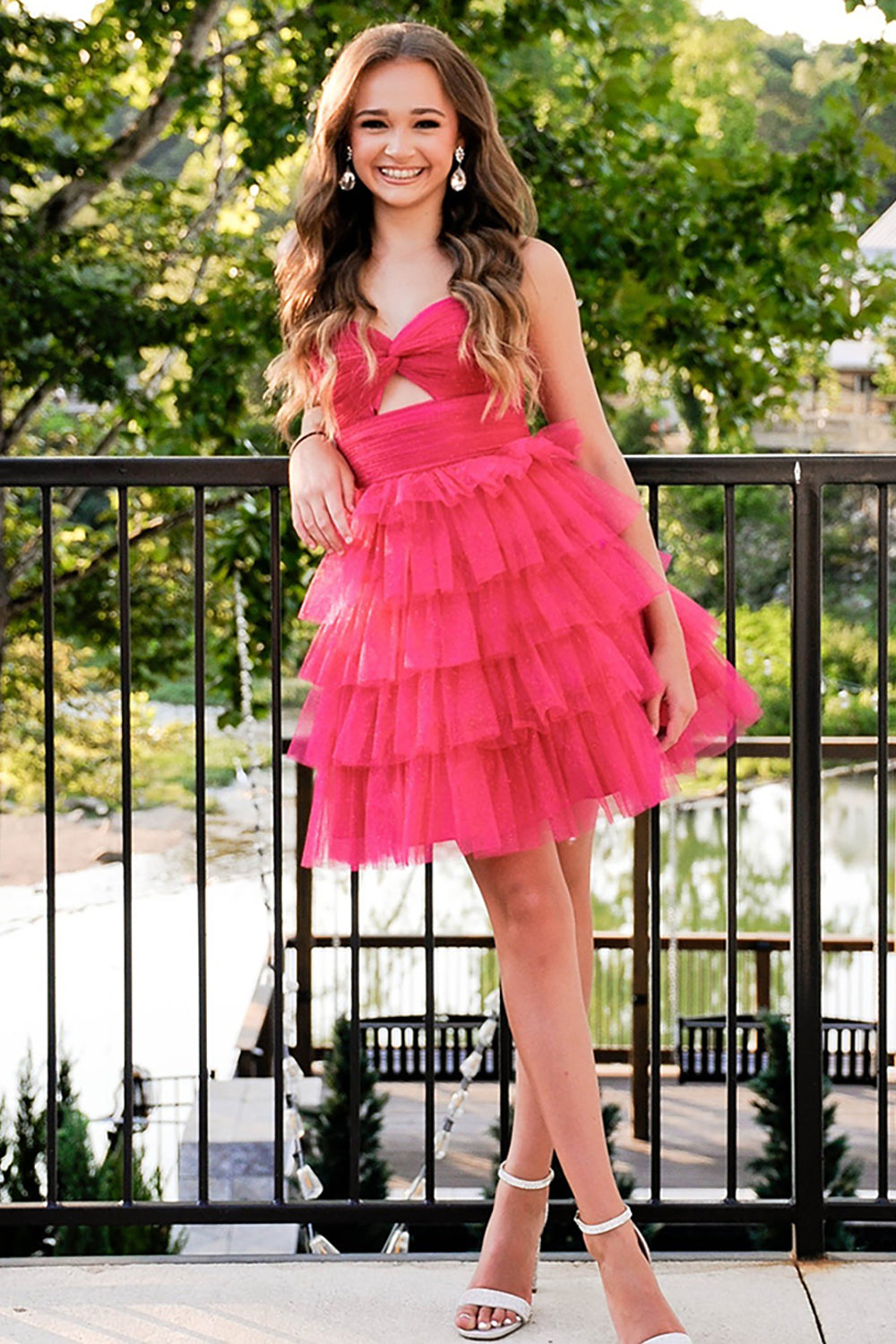 Suzhoufashion Fuchsia Ruffled Tiered A Line Homecoming Dresses Short Cocktail Dresses Suzhoufashion Fuchsia Ruffled Tiered A Line Homecoming Dresses Short Cocktail Dresses