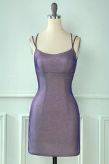 Glitter Tight Purple Homecoming Dresses Prom Dress
