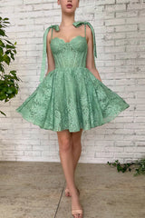Green Homecoming Dresses Sweetheart Prom Dress with Appliques