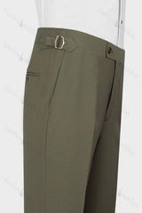 Green Peaked Lapel 3 Piece Business Men Suit