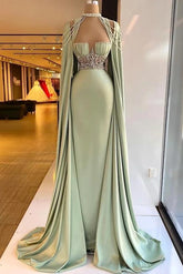Halter Sleeveless Long Mermaid Evening Formal Dress With Pleated Beading