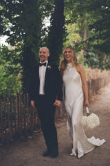 High Neck Beach Wedding Dress Backless Mermaid Boho Bridal Gown