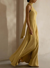 High Neck Halter Wedding Guest Dresses Backless Formal Bridesmaid Dress