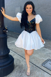 Homecoming Dresses Mirror A Line Tiered Short Cocktail Dresses