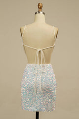 Homecoming Dresses Sequined Backless Prom Dress