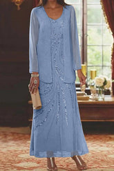 Jacketed Mother of the Bride & Groom Sheath Column Dress with Sequins