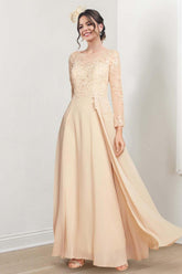 Jewel Neck Mother of the Bride A Line Dress