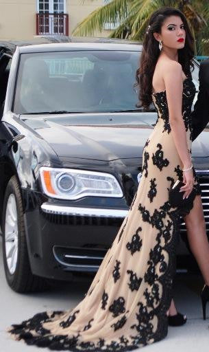 Lace Hi-lo Prom Dresses Sweetheart Wedding Guest Dresses