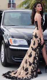 Lace Hi-lo Prom Dresses Sweetheart Wedding Guest Dresses