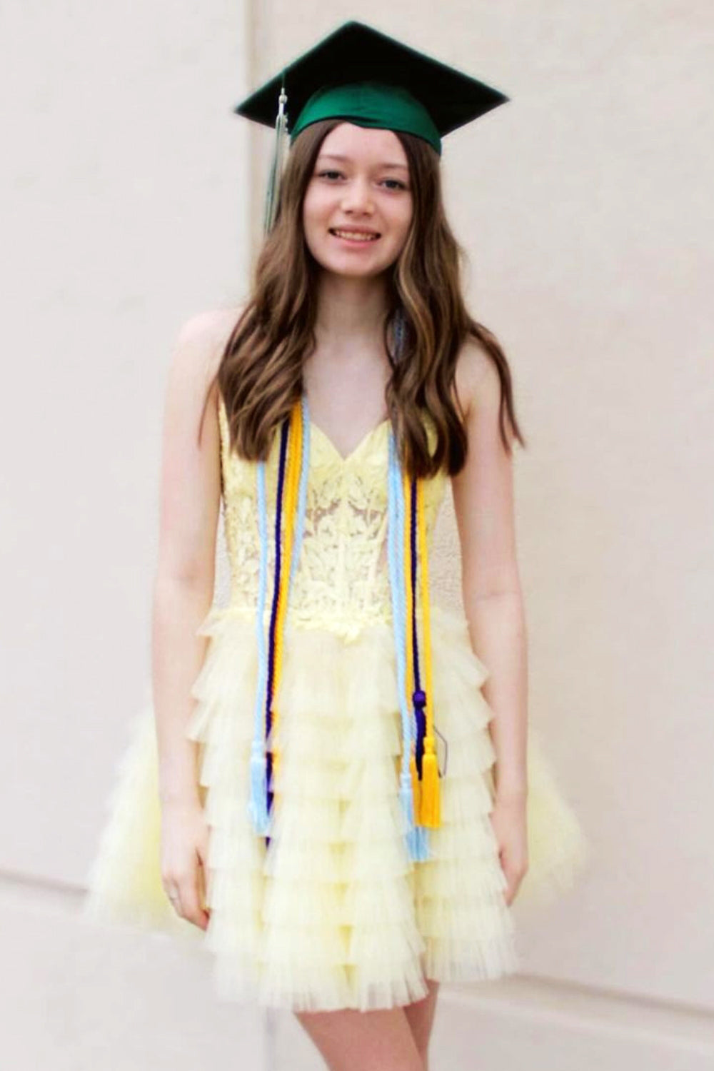 Lemon Yellow Homecoming Dresses A Line Corset Ruffled Short Cocktail Dresses