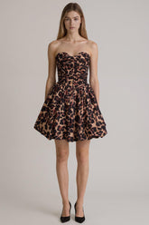 Suzhoufashion Leopard Print Strapless Sweetheart Corset Short Homecoming Dress
