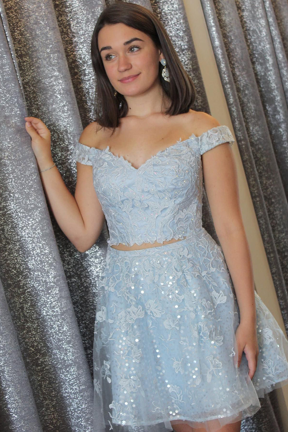 Suzhoufashion Light Blue Homecoming Dresses Lace A-Line Cut Out Short Cocktail Dresses suzhoufashion Suzhoufashion Light Blue Homecoming Dresses Lace A-Line Cut Out Short Cocktail Dresses suzhoufashion