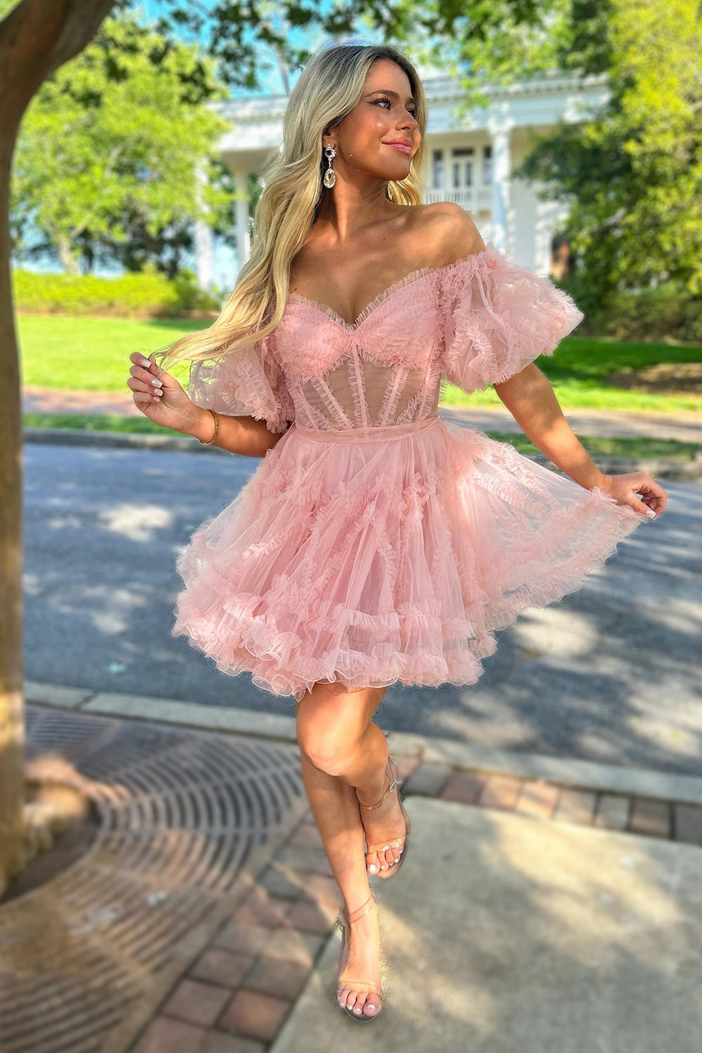 Suzhoufashion Light Pink Homecoming Dresses Corset A-Line Short Cocktail Dresses suzhoufashion Suzhoufashion Light Pink Homecoming Dresses Corset A-Line Short Cocktail Dresses suzhoufashion