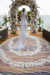 Long White Wedding Dress Mermaid Off The Shoulder Lace Glitter Bridal Gown With Long Sleeves