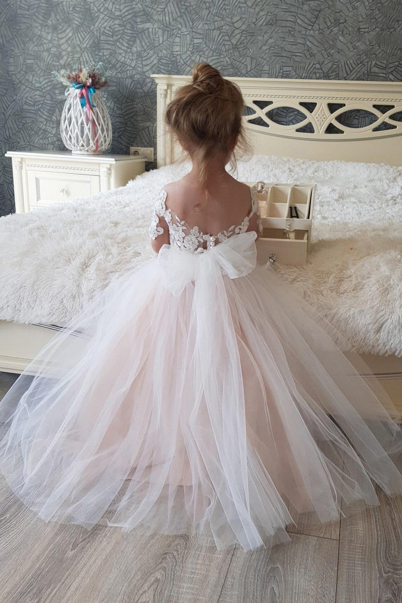 Lovely Cap Sleeves Princess Flower Girl Dress