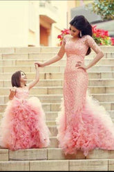 Lovely Pink Sweet Little Flower Girls Dress Puffy Cute Girls Pageant Dresses