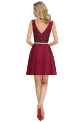 Lovely Sleeveless Short Prom Dress | Mini Homecoming Dress With Appliques