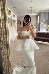 Mermaid Tulle Lace Sweetheart Sleeveless White Beach Wedding Dress Bridal Gown With Appliques