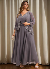 Mother of the Bride A Line Dress Featuring Applique & Sequins