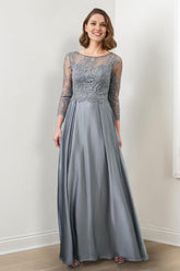 Mother of the Bride A Line Dress Featuring Applique & Sequins