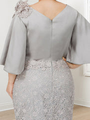 Mother of the Bride Trumpet Mermaid Dress Featuring Applique