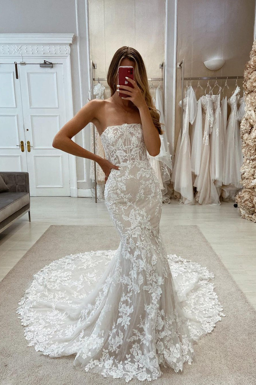 New Arrival Mermaid Sleeveless Appliques Bridal Dresses Long On Sale New Arrival Mermaid Sleeveless Appliques Bridal Dresses Long On Sale
