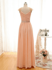 New Arrival Simple Chiffon Long Bridesmaid Dress Popular Natural Ruffles Wedding Dresses