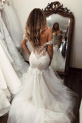 Off Shoulder Lace Mermaid Wedding Dresses
