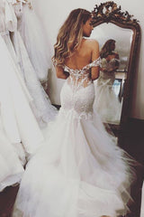 Off Shoulder Lace Mermaid Wedding Dresses